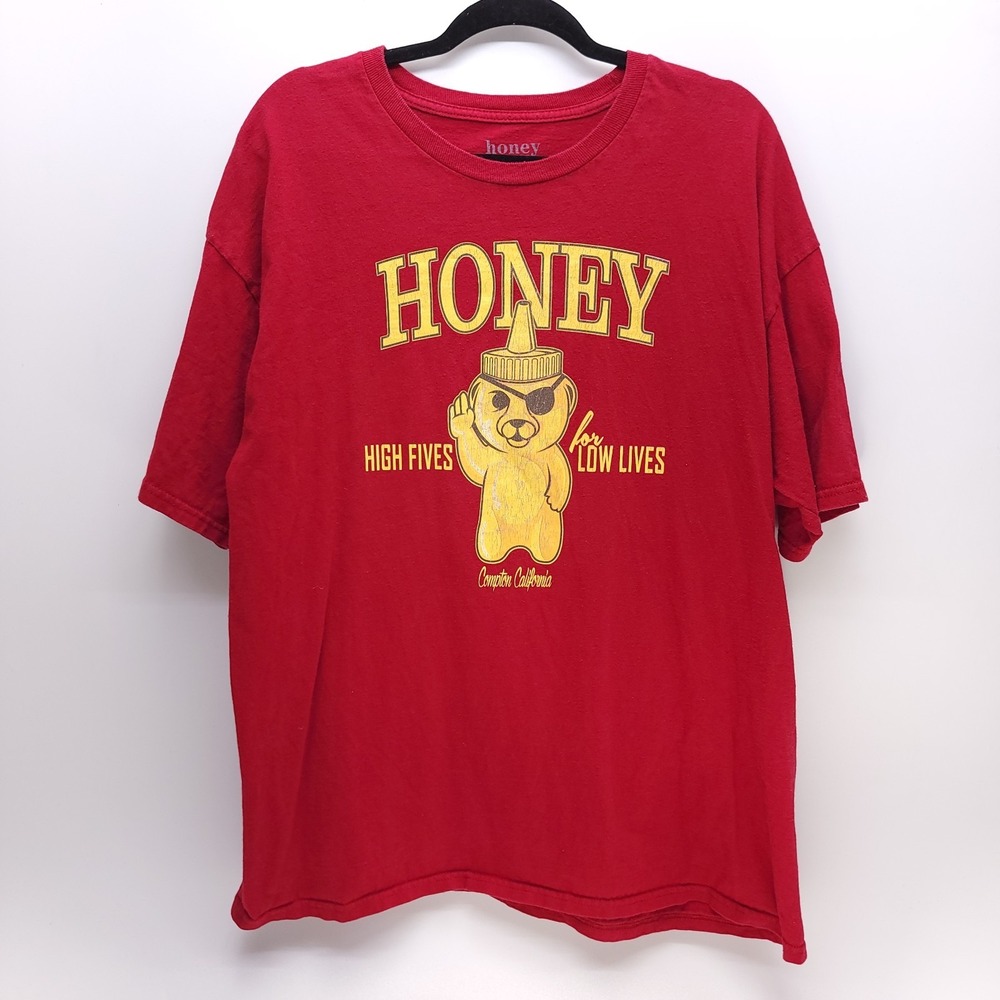 HONEY Brand Co T-Shirt Mens XL Red Streetwear Designer Compton‎ California
